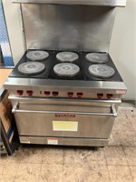 VULCAN 6 BURNER ELECTRIC STOVE WITH OVEN