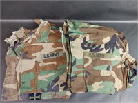 Three Small Short US Army Camouflage Shirts