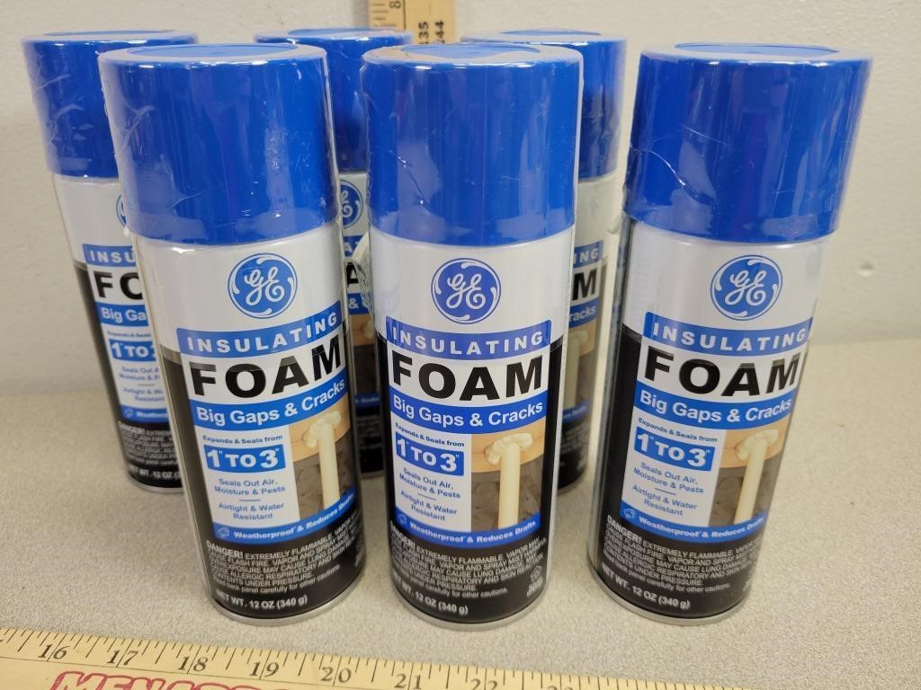 6 new cans GE spray foam insulation
