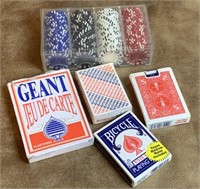 Set of Poker Chips and Playing Cards
