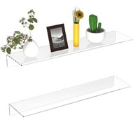 FEMELI Acrylic Floating Shelves 24 Inch, 2 PCS