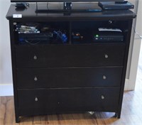 Black painted 3 drawer dresser / tv console