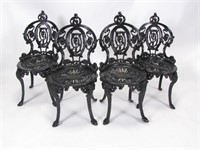 Set of Four Cast Iron Garden Chairs, Atlanta Stove