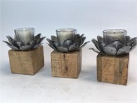 3 candleholder made in India 6”