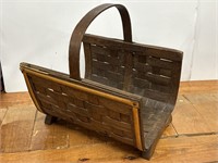 Woven Wood Firewood Log Holder Carrier Basket