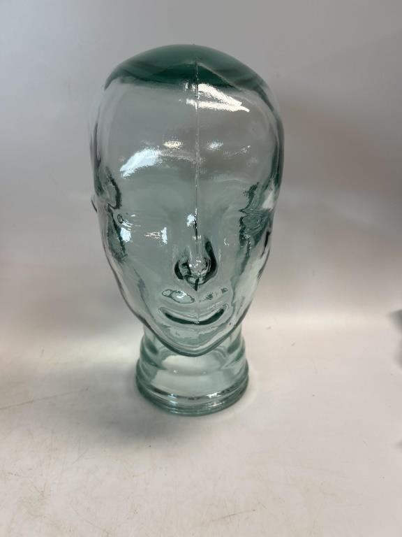Vintage Art Glass Head 11"