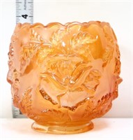 Vintage 3in orange carnival rose bowl