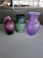 3 flower vases