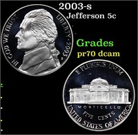 Proof 2003-s Jefferson Nickel 5c Grades GEM++ Proo