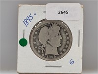 1895-O 90% Silver Barber Half $1 Dollar