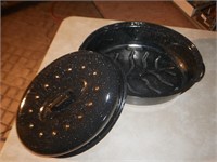 Vintage Large Graniteware Roaster