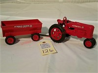 Vintage Product Miniature Farmall M  and Wagon
