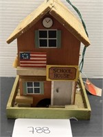 Wooden school house bird house