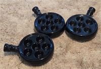 3 Stackable Escargot Glazed Stoneware Plates