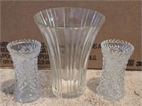 Lot of 3 Vintage Glass Vases