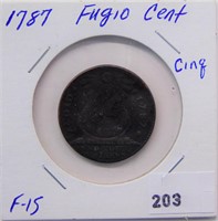 1787 Fugio Cent, Cinq. F-15 "States United"