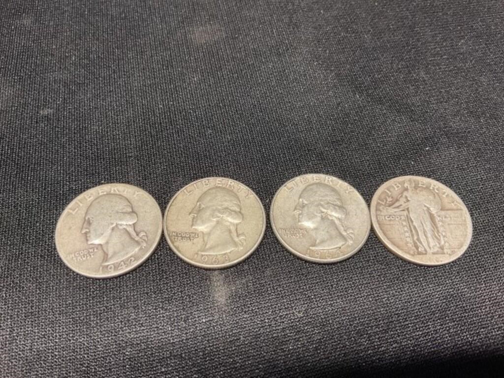 4 Silver Quarters