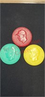 3 - Armour baseball coins tokens. Harold Pee Wee