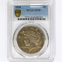 1928 Silver Peace Dollar PCGS XF45