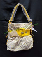 Gigi Olivia White & Yellow Polka Dot Handbag