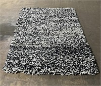 (AF) Cecily 100% Wool Black/White Rug 5.5x8.5 by