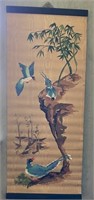 M - VINTAGE ASIAN ART SCROLL 36X15" (M28)