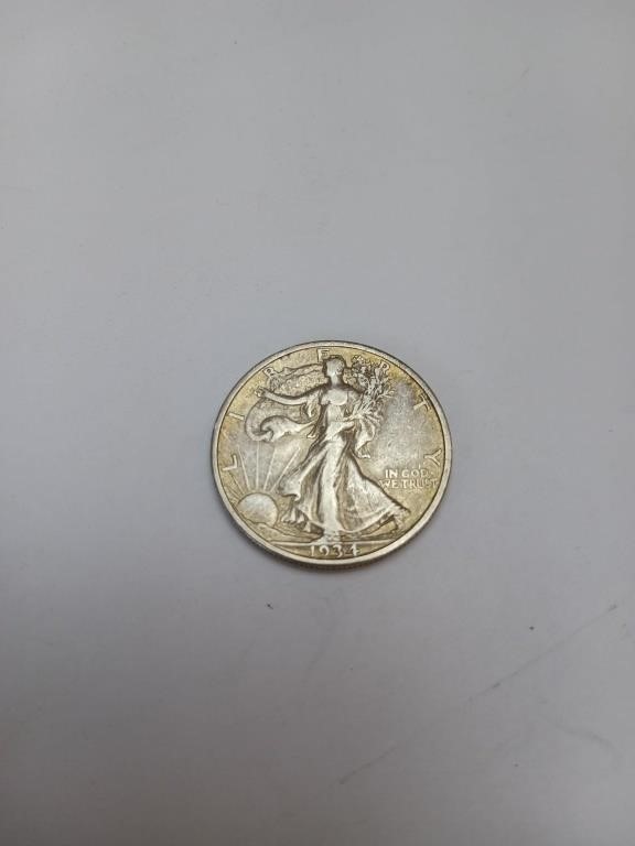 1934 S Walking Liberty half dollar