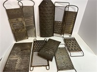 Antique cheese food grater slicer shredders lot