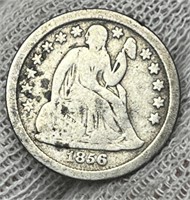 1856 Seated Dime VG
