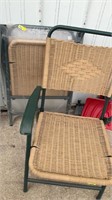 Folding lawn chairs,  wicker look, lot 2 chairs