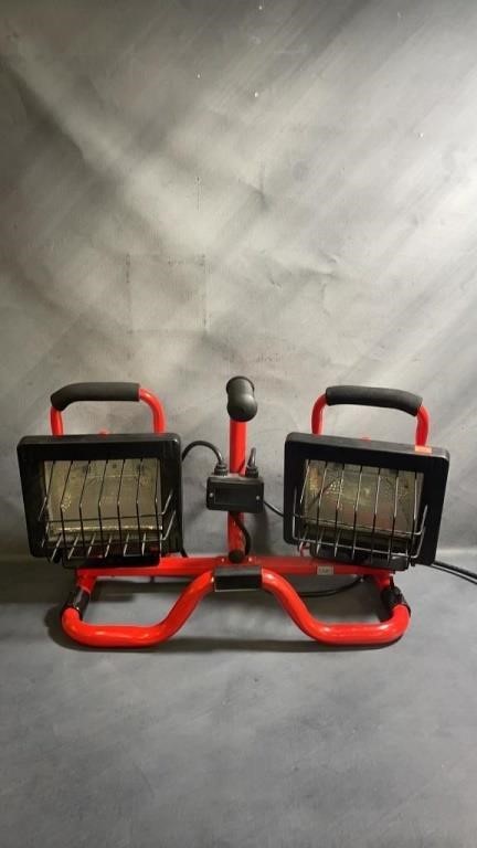 Double Outdoor Work Lights Power On