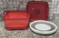 Collapsible camping wash sink