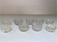Vintage Clear Glass (9) Salts