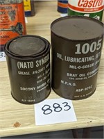 Pair of Military Oil and Grease Cans - Full
