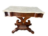 19TH CENT. WALNUT TURTLE TOP EMPIRE TABLE