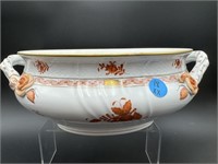 HEREND CHINESE BOUQUET RUST TUREEN BOTTOM AS IS