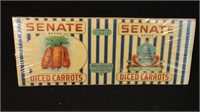 Vintage Senate Brand Diced Carrots Can Label