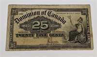 1900 Dominion of Canada 25-Cent Shinplaster