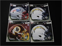 Lot of 4 Decals NFL Chargers (x2) Pats Redskins