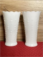 7" White vases