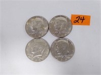 4 Kenneday Half dollars 1968