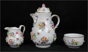 3 Piece Dresden Porcelain Tea Set