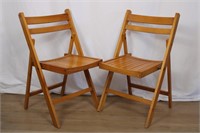 2 MID CENTURY FOLDING ACCENT CHAIRS