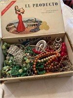 Old Cigar Box full of Estate Jewelry