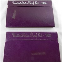 2 US Proof Sets 1984-S  10 Coins total