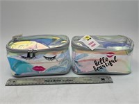 NEW Lot of 2- Clear Makeup Bag