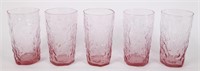 5 VTG Morgantown Seneca Pink Tumbler Glasses