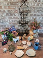 Sweet Country Decor Lot with Hanging Plant Rack +