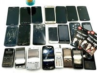 22 cellulaires variés tels quels + 2 cartes SIM