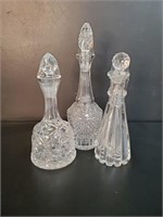 3 Glass Vintage Decanters